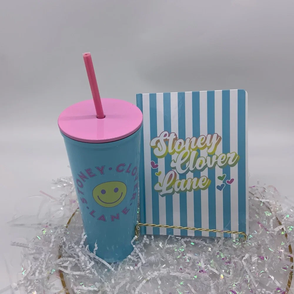 Stoney Clover Lane Tumbler Pink Heart Straw